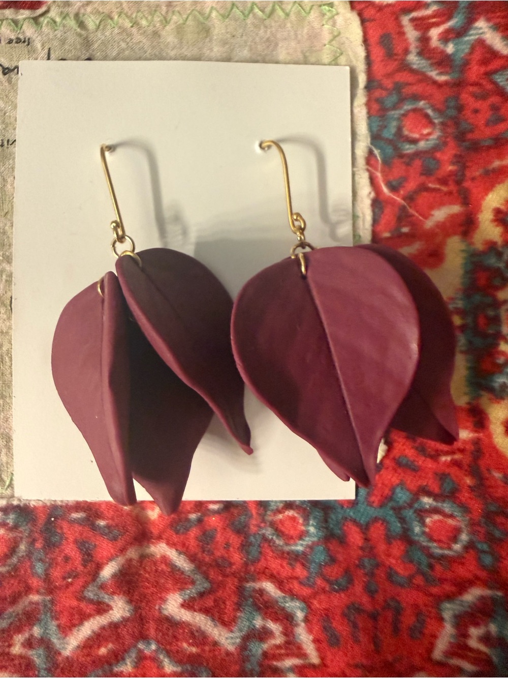 Handcrafted Bougainvillea Petal Drop Earrings - Women Jewelry